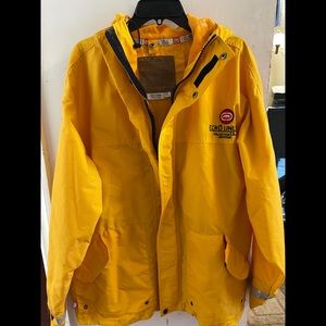 vtg Ecko Unlimited Jacket Raincoat Yellow sz XL.